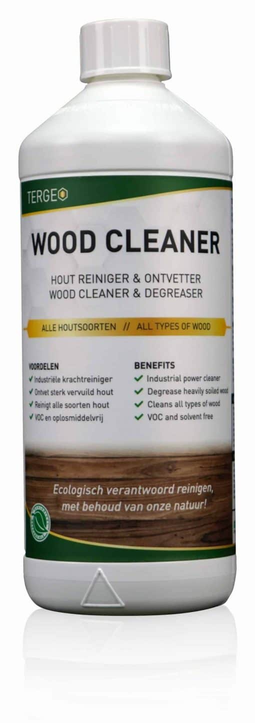 Tergeo wood cleaner, Hout schonnmaken, Hout reinigen, Hout schoonmaakmiddel, schoonmaak middel voor hout.